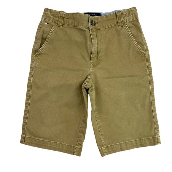 Tommy Hilfiger Shorts Youth Size 12 Brown Chino Flat Front Khaki Medium Wash - Picture 1 of 11